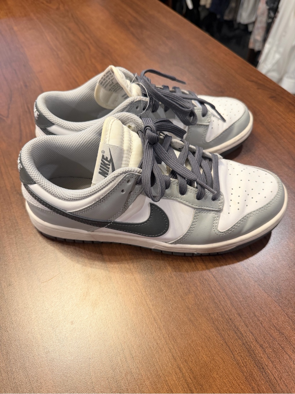 Nike Low-Top Sneakers In White And Gray With Dark Gray Swoosh